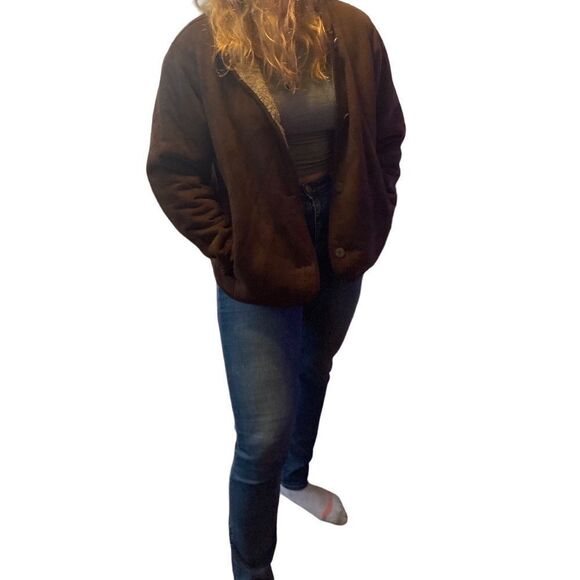 Woolrich FABULOUS Faux Suede Shearling Lined Button Up Jacket - Picture 7 of 12